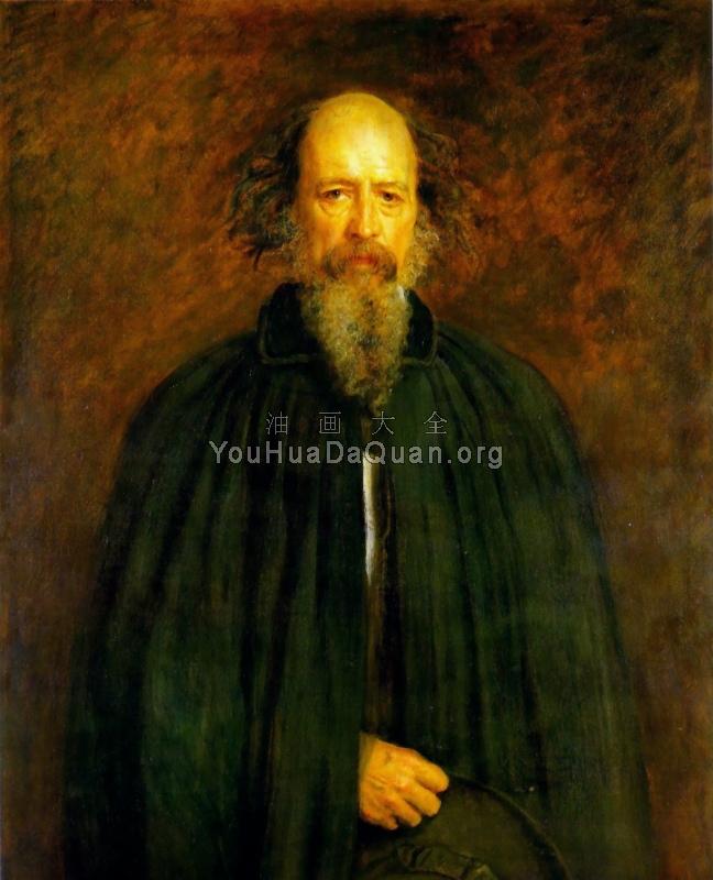 Portrait of Lord Alfred Tennyson - 约翰·埃弗里特·米莱斯